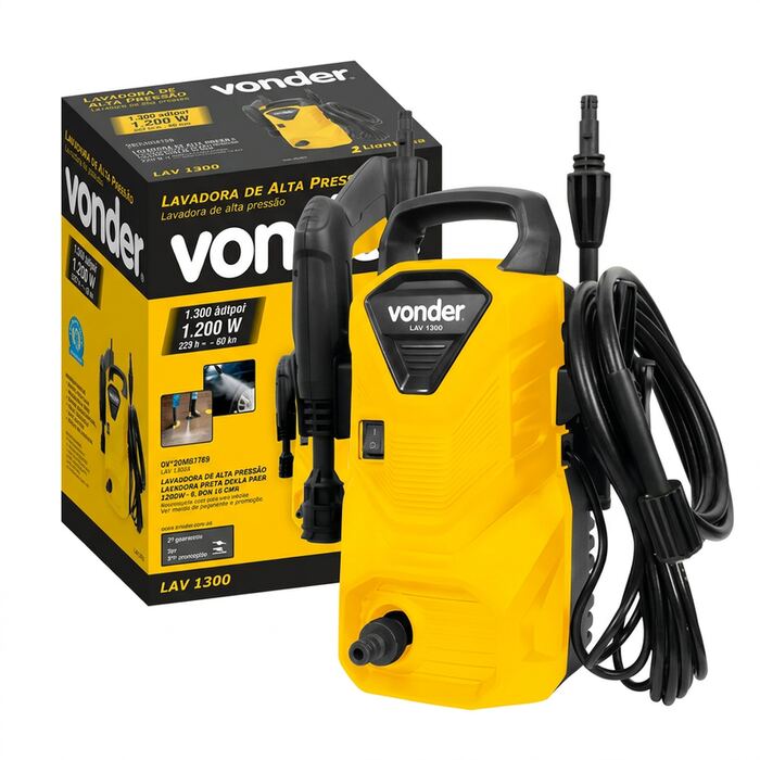 Lavadora de Alta Pressão Vonder Leve LAV1300 Amarela e Preta 1200W
